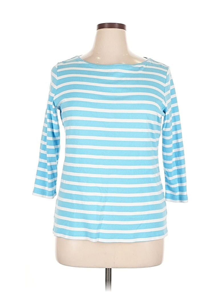 Pre-owned Talbots 3/4 Sleeve T-shirt In Blue
