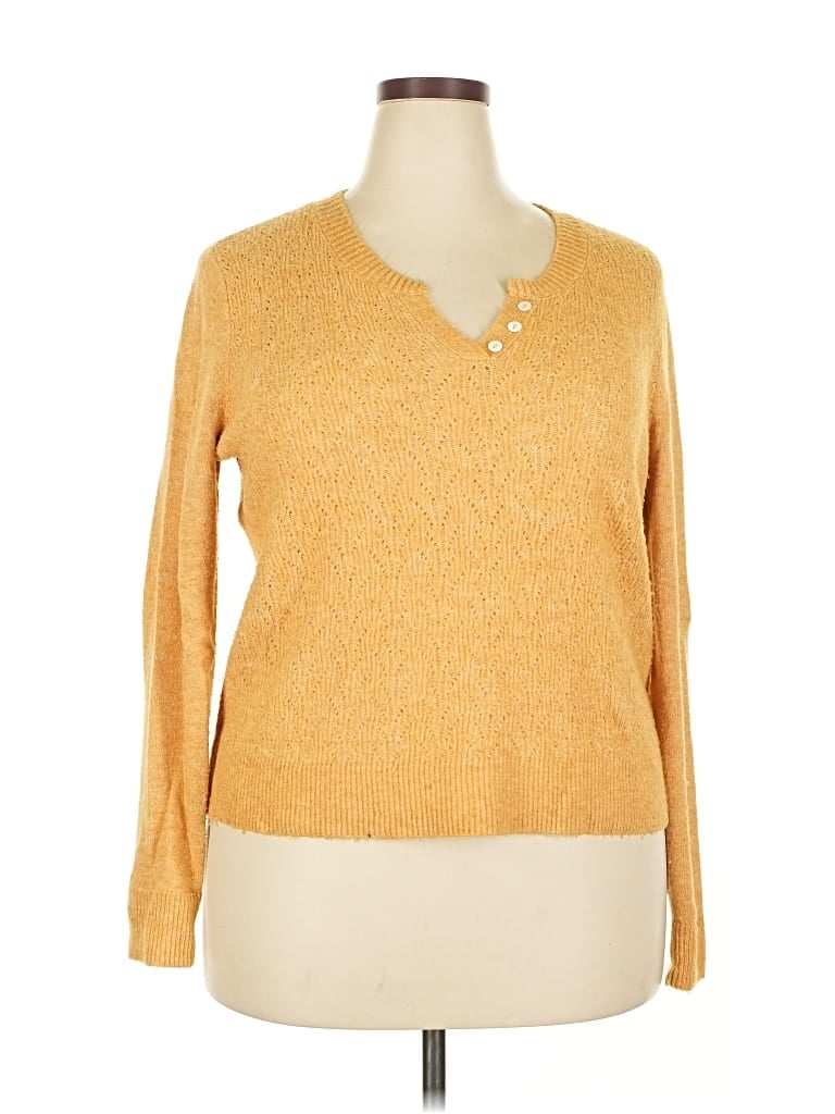 Pre-owned Market & Spruce Pullover Sweater In Gold