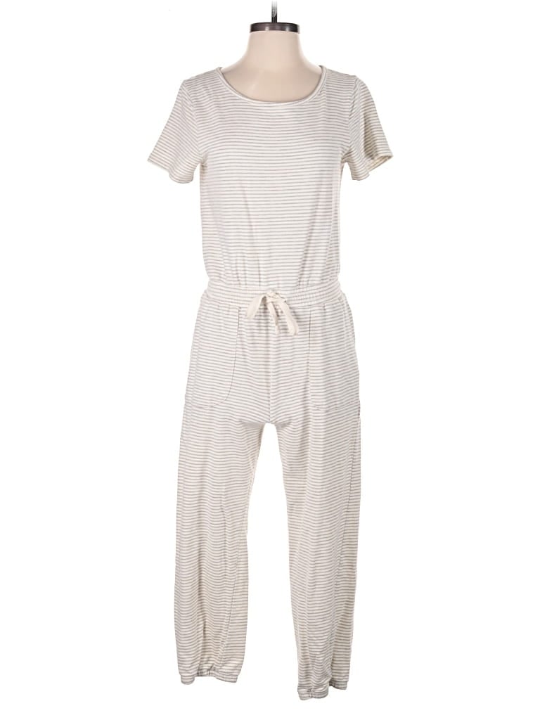 Pre-owned Hem & Thread Jumpsuit In White