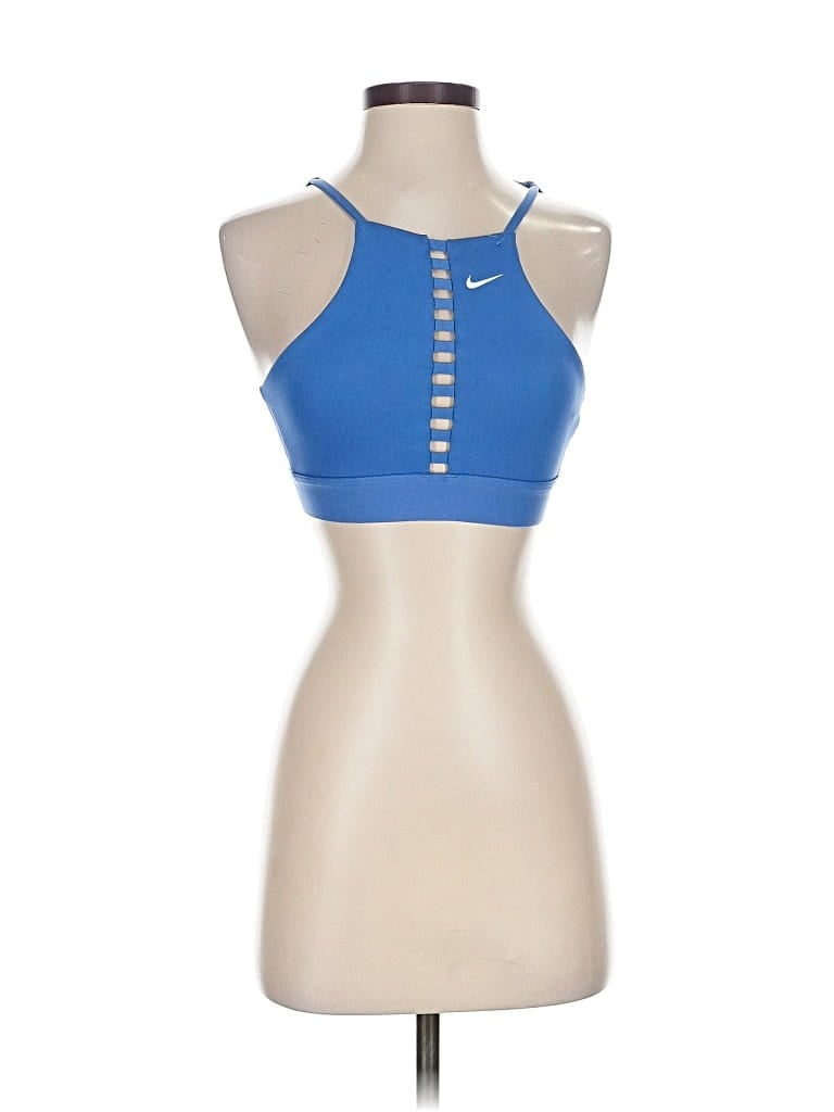 Pre-owned Nike Tank Top Blue Halter Neckline Tops