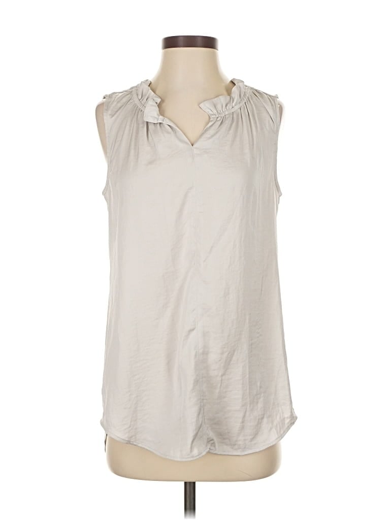Pre-owned Cabi Sleeveless Blouse In White
