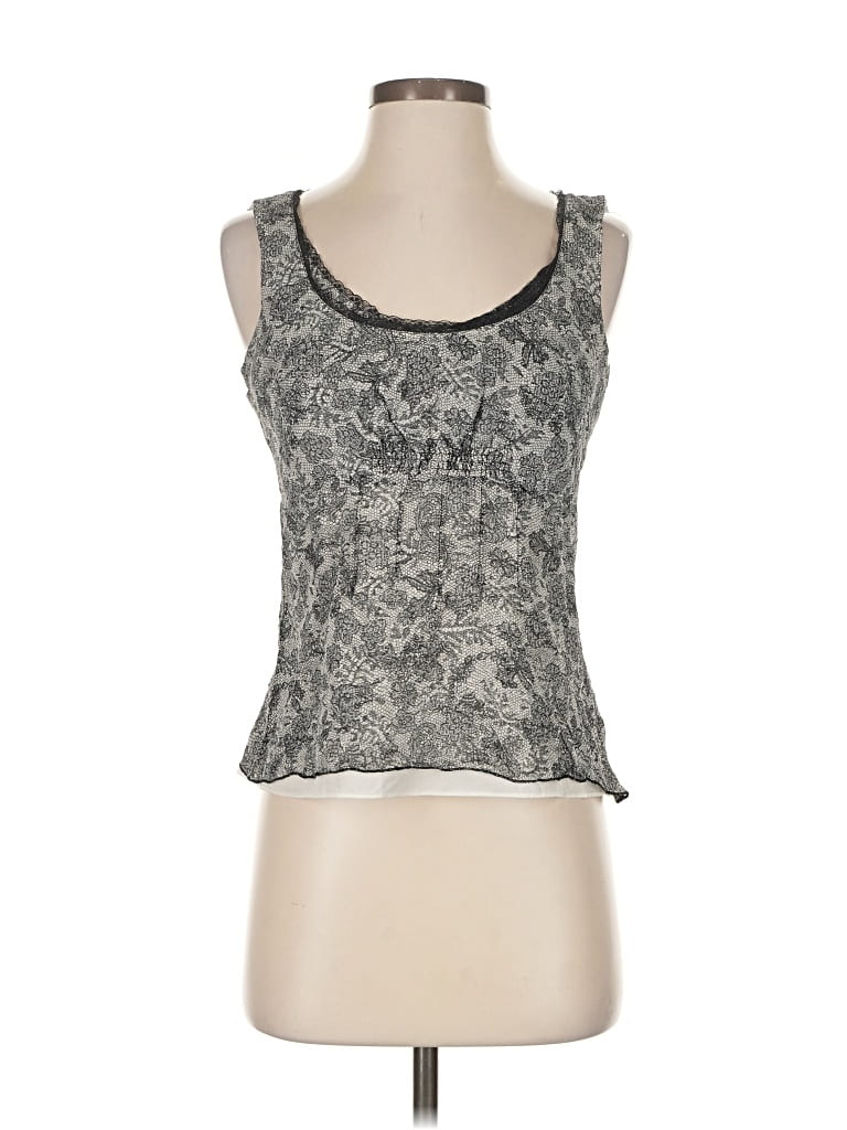Pre-owned Ann Taylor Sleeveless Top Gray Scoop Neck Tops