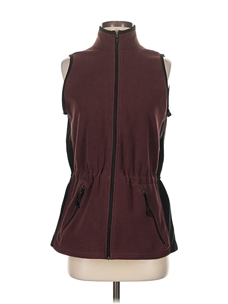 Pre-owned The North Face Vest In Burgundy