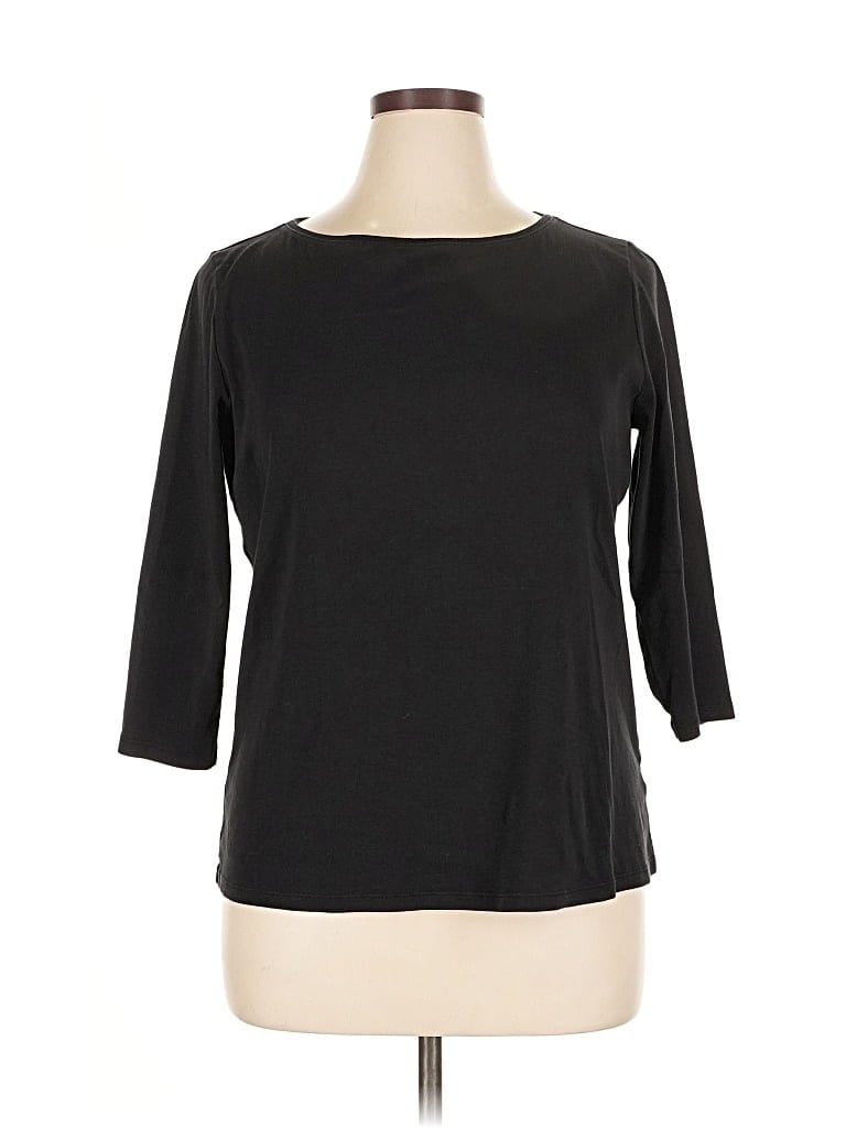 Pre-owned Talbots 3/4 Sleeve T-shirt In Black