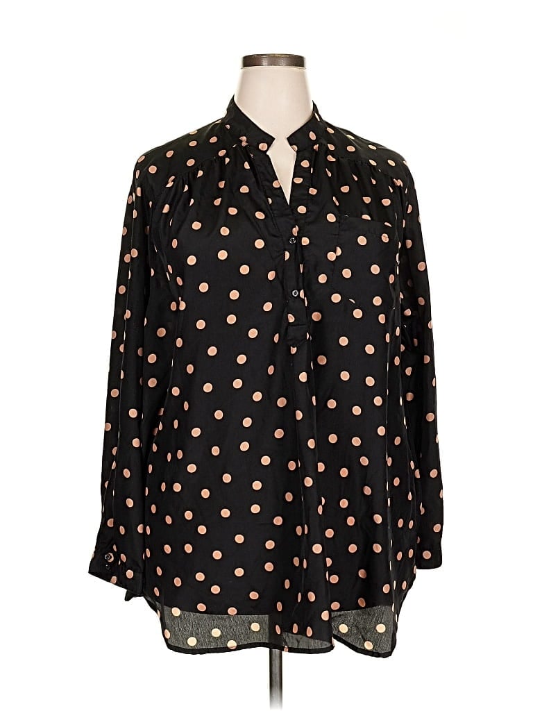 Pre-owned Fun2fun Long Sleeve Blouse In Black
