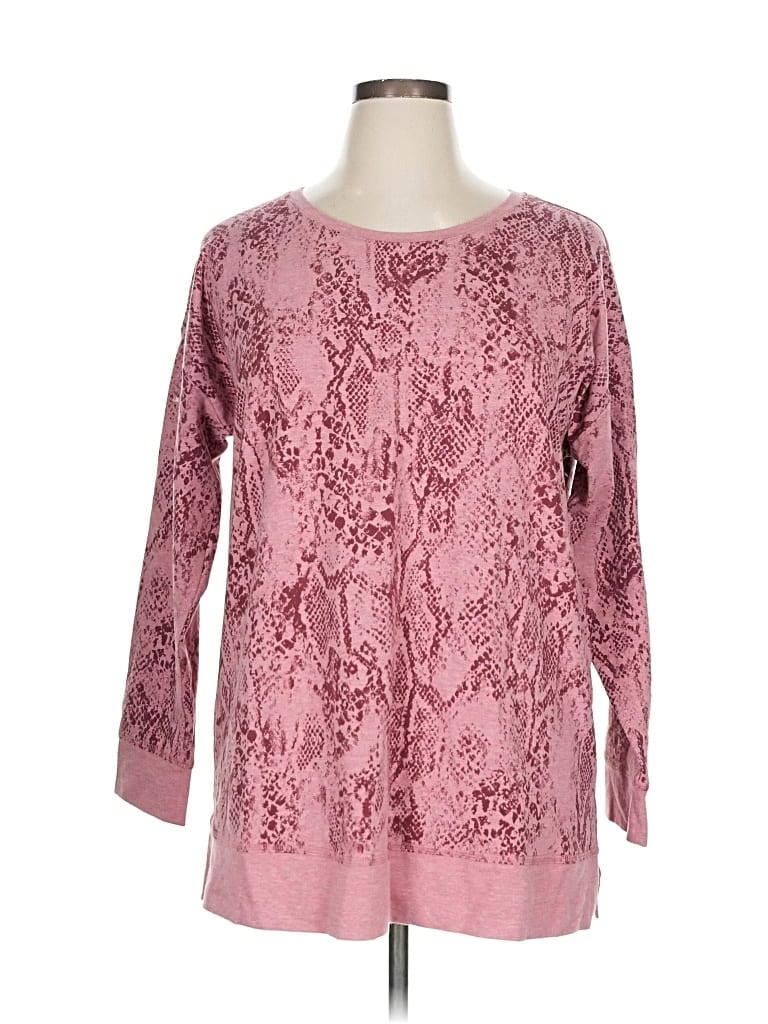 Pre-owned Zenergy By Chico's 3/4 Sleeve T-shirt In Pink