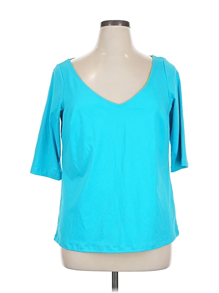 Pre-owned Gretchen Scott Designs 3/4 Sleeve T-shirt In Blue