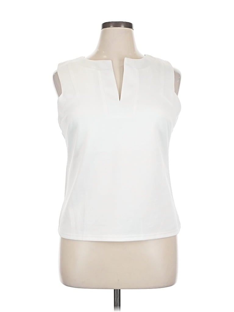 Pre-owned Gretchen Scott Designs Sleeveless Blouse In White