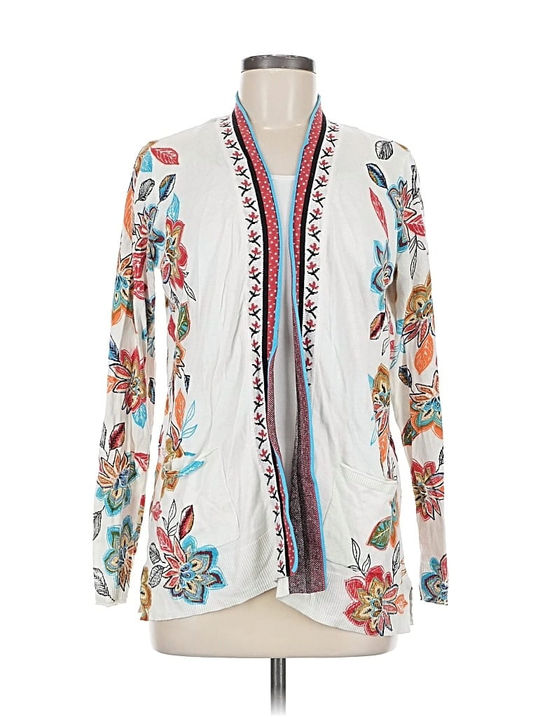 Pre-owned Daniel Rainn Cardigan Sweater In White