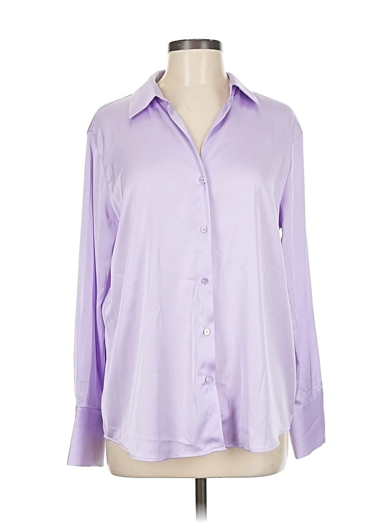 Pre-owned Maison D' Amelie Long Sleeve Blouse In Purple