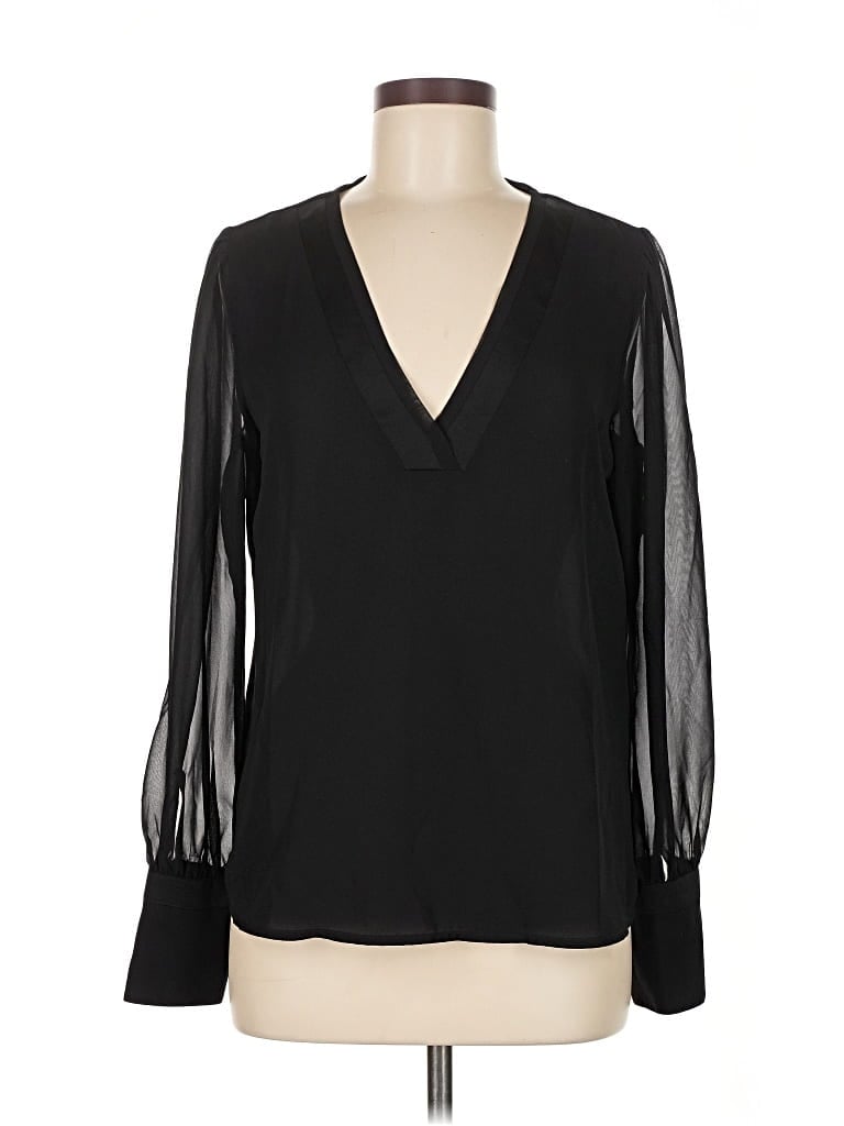 Pre-owned Express Long Sleeve Blouse In Black