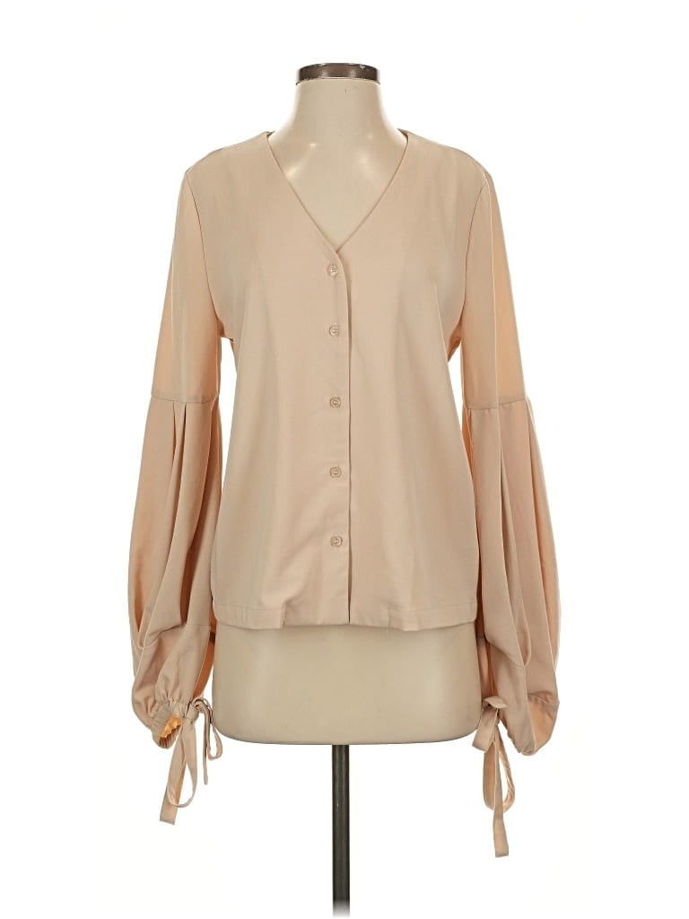 Pre-owned Joa Long Sleeve Blouse In Brown