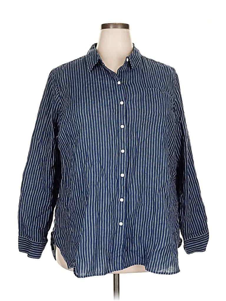L.l.bean Long Sleeve Button Down Shirt In Blue