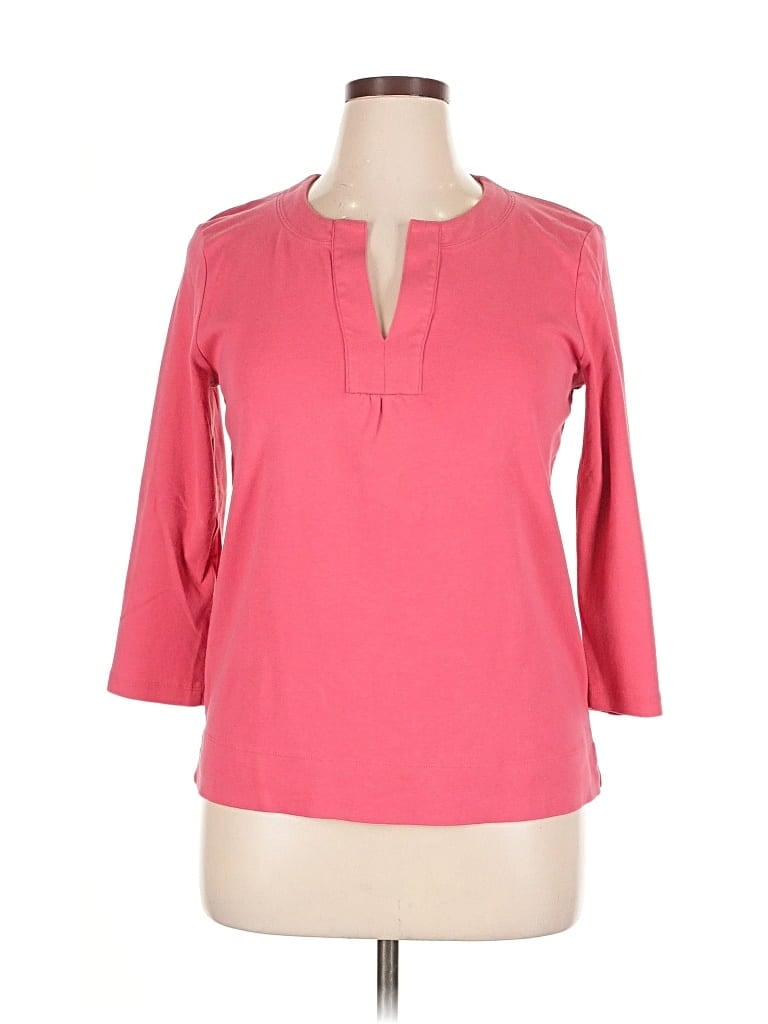 Pre-owned Jones New York Sport 3/4 Sleeve Blouse In Pink