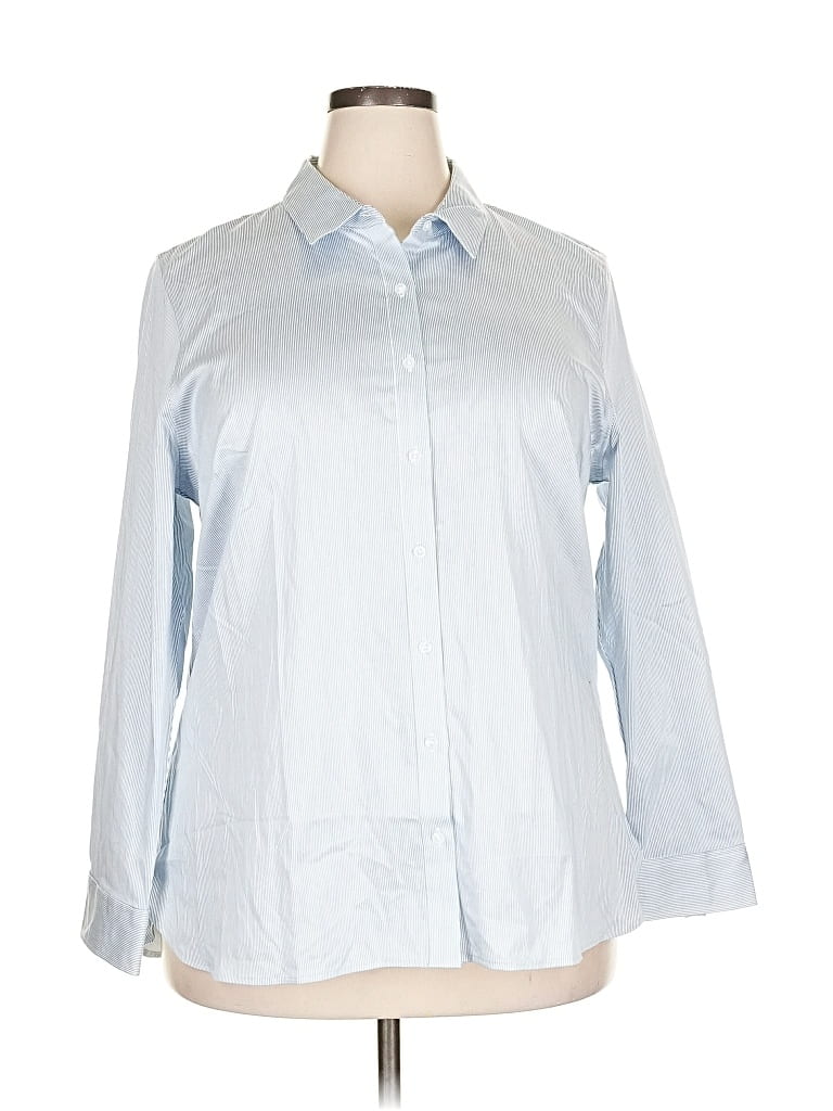 Pre-owned Banana Republic Factory Store 3/4 Sleeve Button Down Shirt In Blue