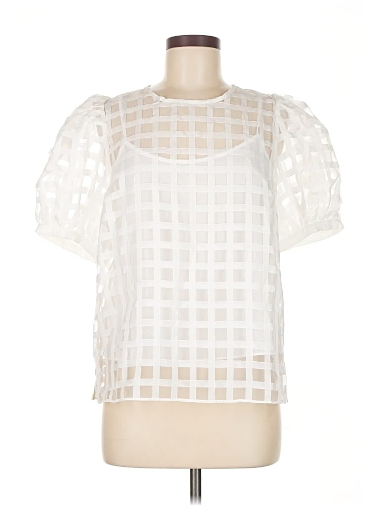 English Factory Short Sleeve Blouse In White