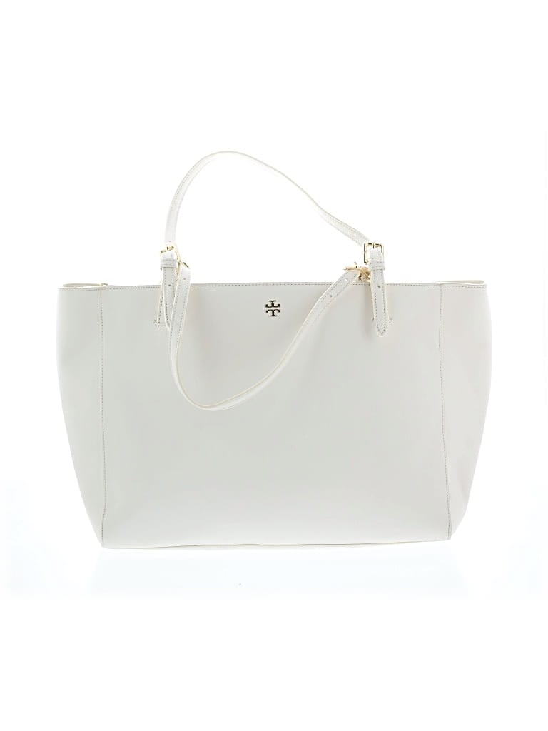 Pre-owned Tory Burch Leather Tote Bag In White