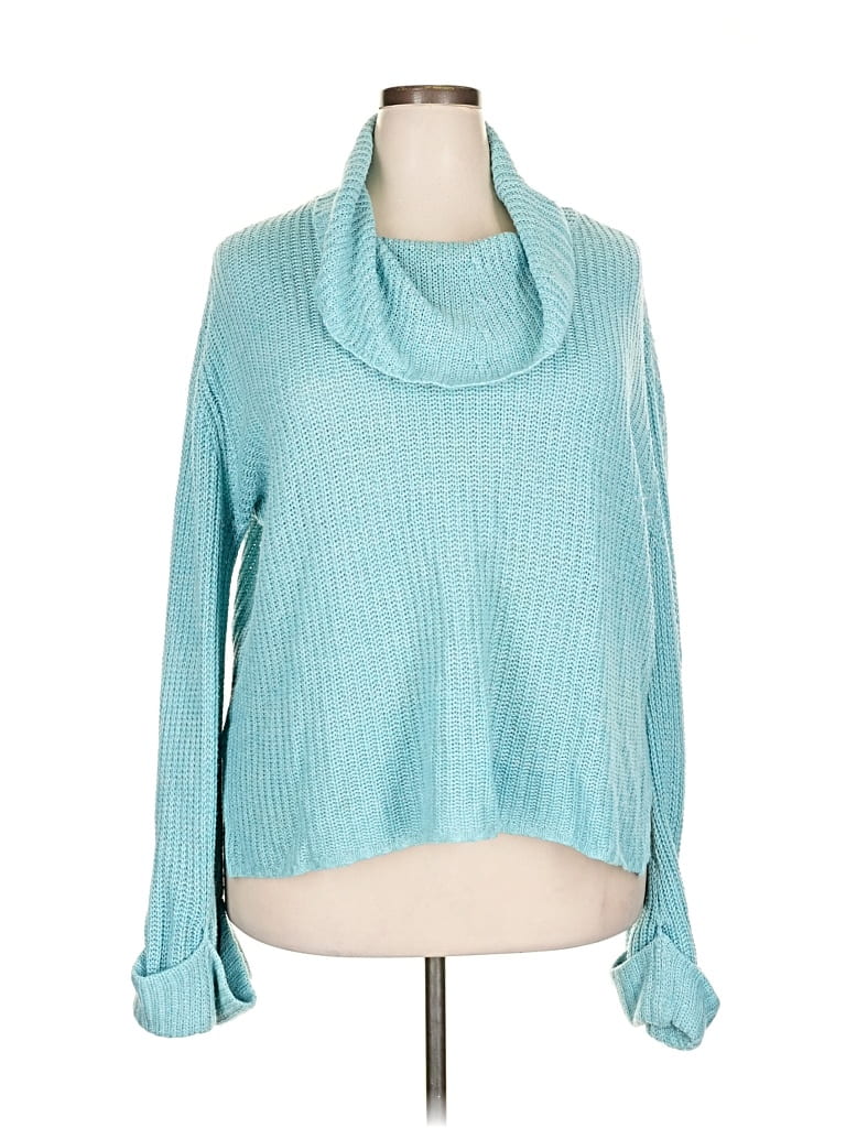 Pre-owned Lane Bryant Turtleneck Sweater In Blue