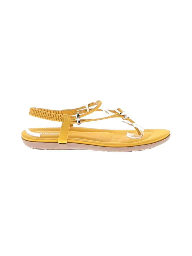 Pre-owned Assorted Brands Sandals In Yellow