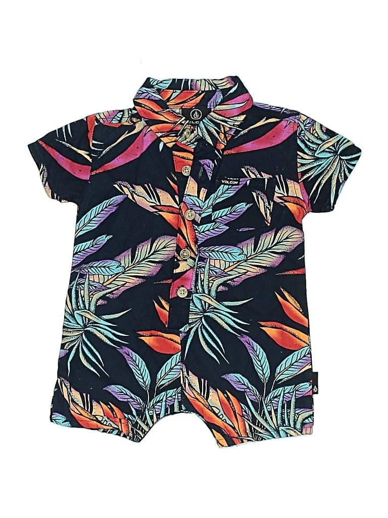 Pre-owned Volcom Babies' Short Sleeve Onesie In Black