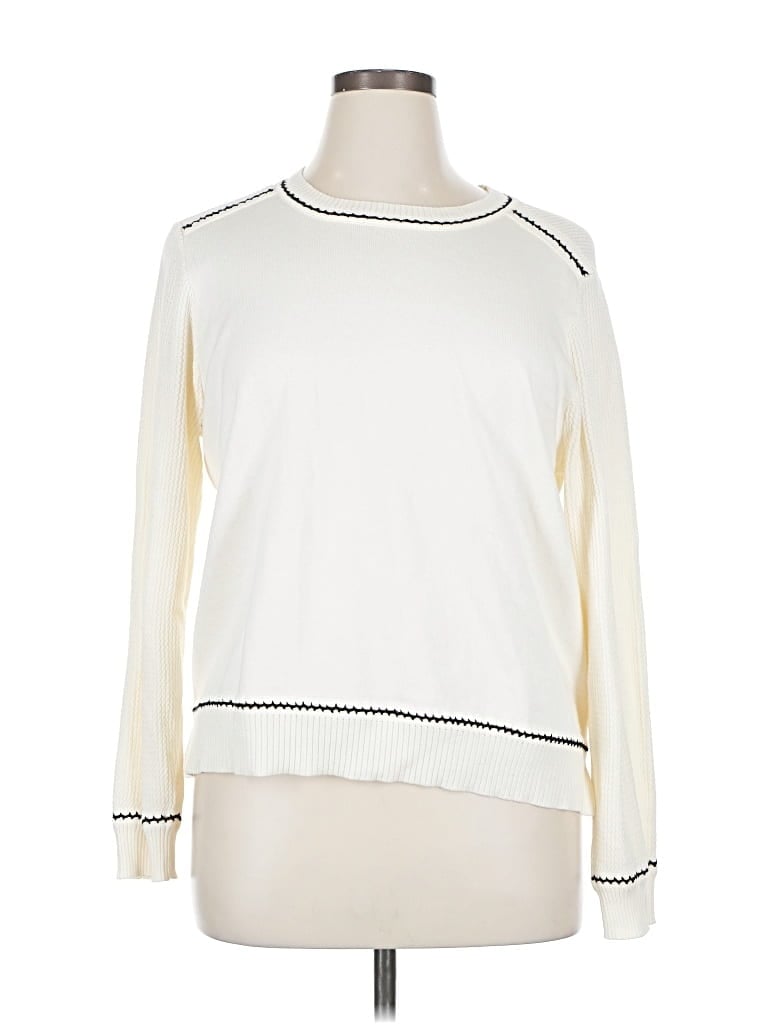 Pre-owned Peace Of Cloth Pullover Sweater In White