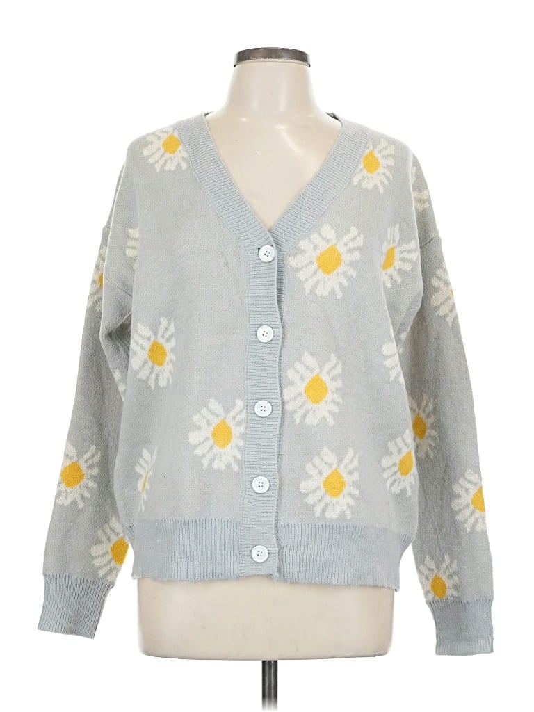 Pre-owned Unbranded Cardigan Sweater In Gray