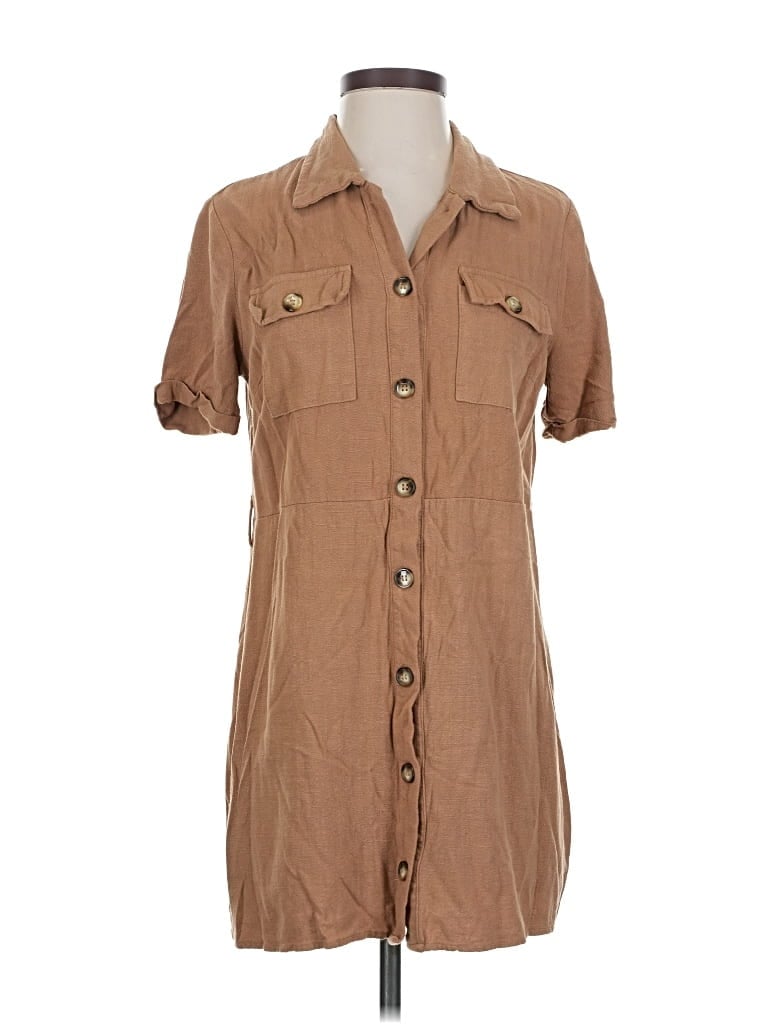Pre-owned Hyfve Casual Dress In Brown