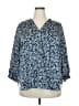 Vince Camuto 100% Polyester Blue 3/4 Sleeve Blouse Size 2X - photo 1
