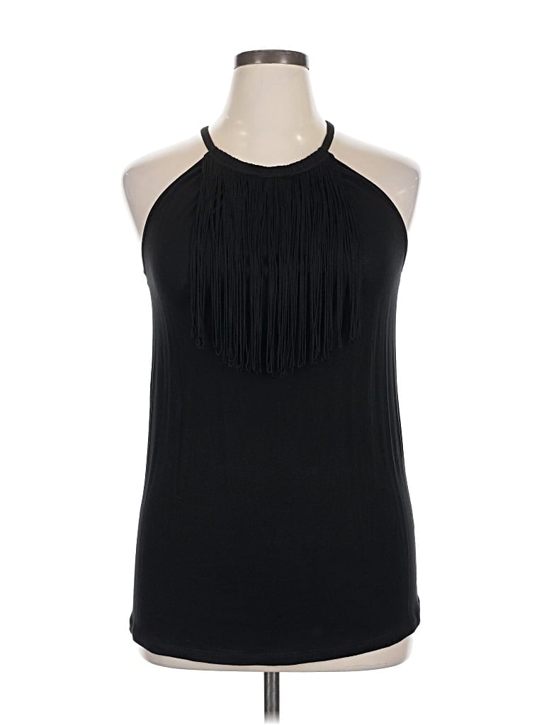 Pre-owned Inc International Concepts Tank Top Black Halter Neckline Tops