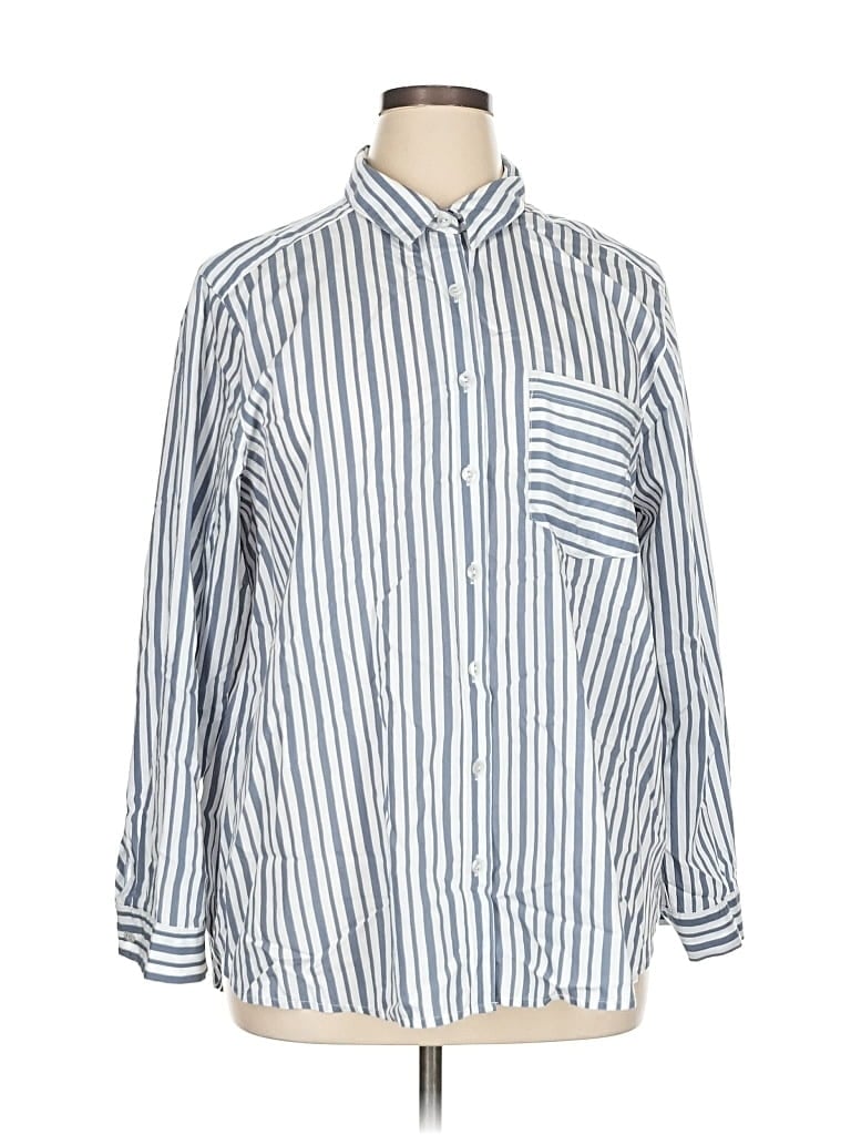 Pre-owned Jane And Delancey Long Sleeve Button Down Shirt In Blue