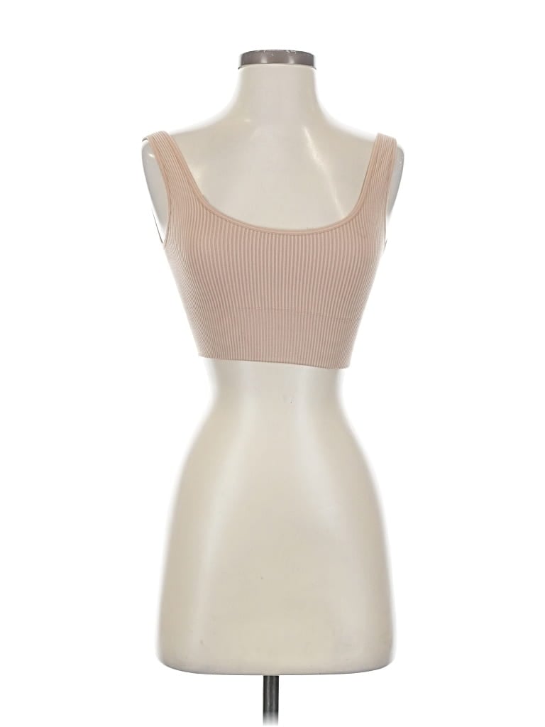 Pre-owned Gap Body Tank Top Tan Strapless Neckline Tops In Brown