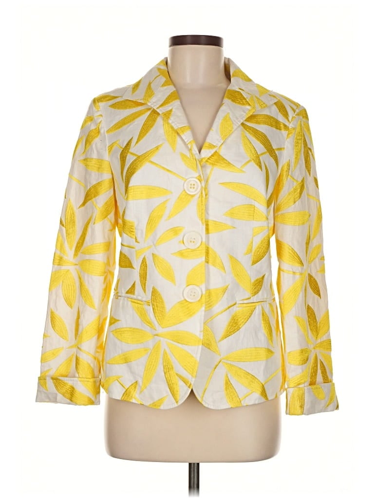 Pre-owned Lafayette 148 Blazer Jacket In Yellow