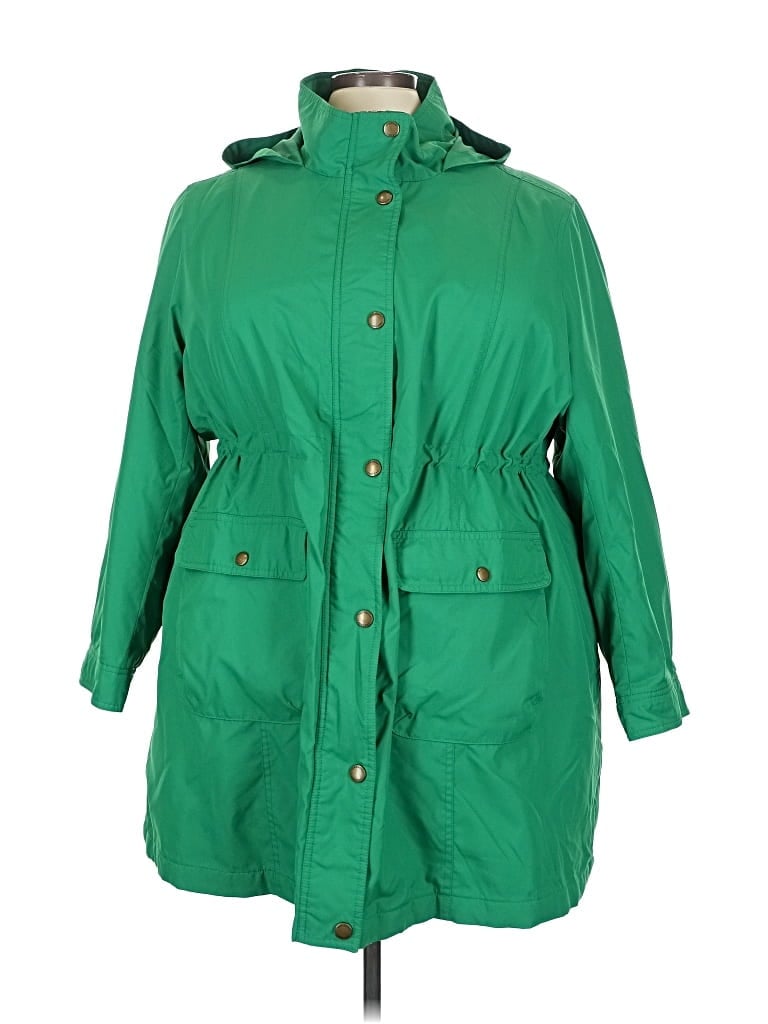 Pre-owned Lands' End Raincoat In Green