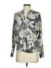 Collective Concepts 100% Polyester Print Silver Long Sleeve Blouse Size XS - photo 1
