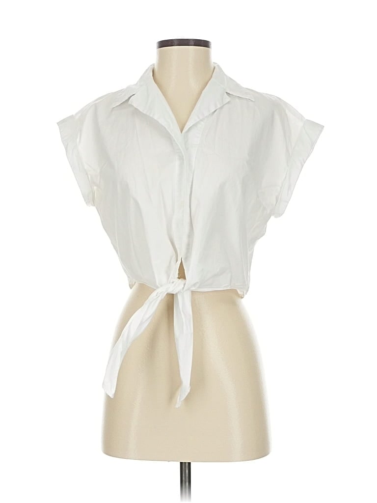 Pre-owned Banana Republic Factory Store Sleeveless Button Down Shirt In White