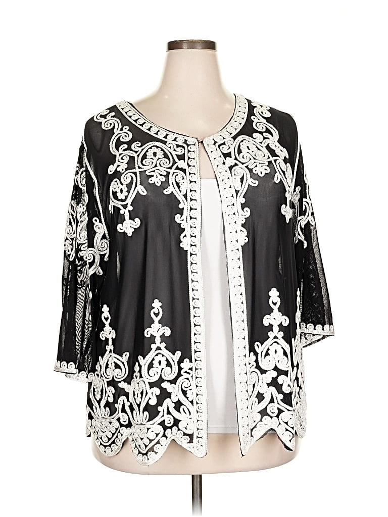 Simply Couture 3/4 Sleeve Blouse In Black