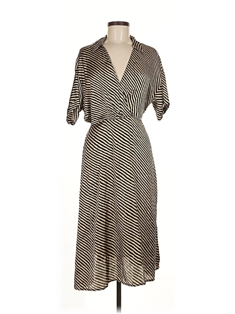 Pre-owned Mng Casual Dress In Brown