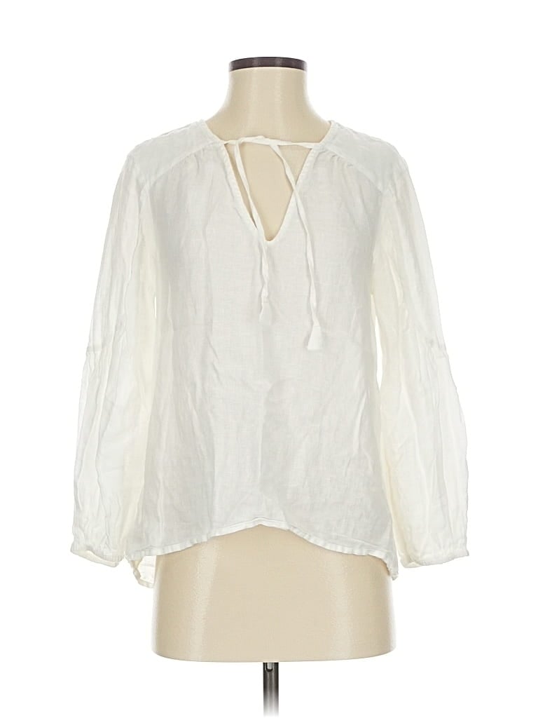 Pre-owned Maeve By Anthropologie 3/4 Sleeve Blouse In White