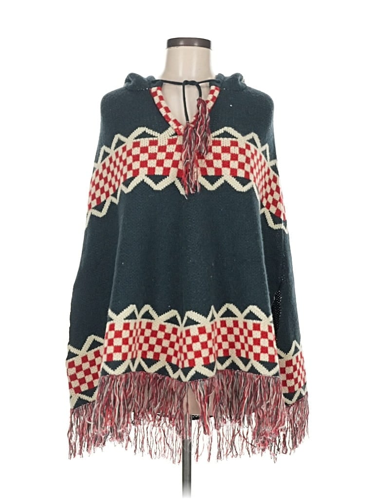 Pre-owned Hazel Poncho In Blue