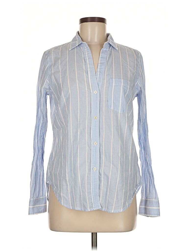 Pre-owned Gap Long Sleeve Button Down Shirt In Blue