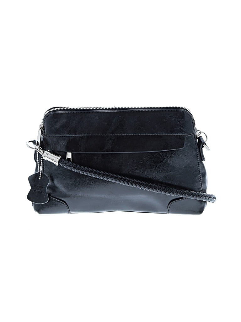 Pre-owned Unbranded Leather Shoulder Bag In Black