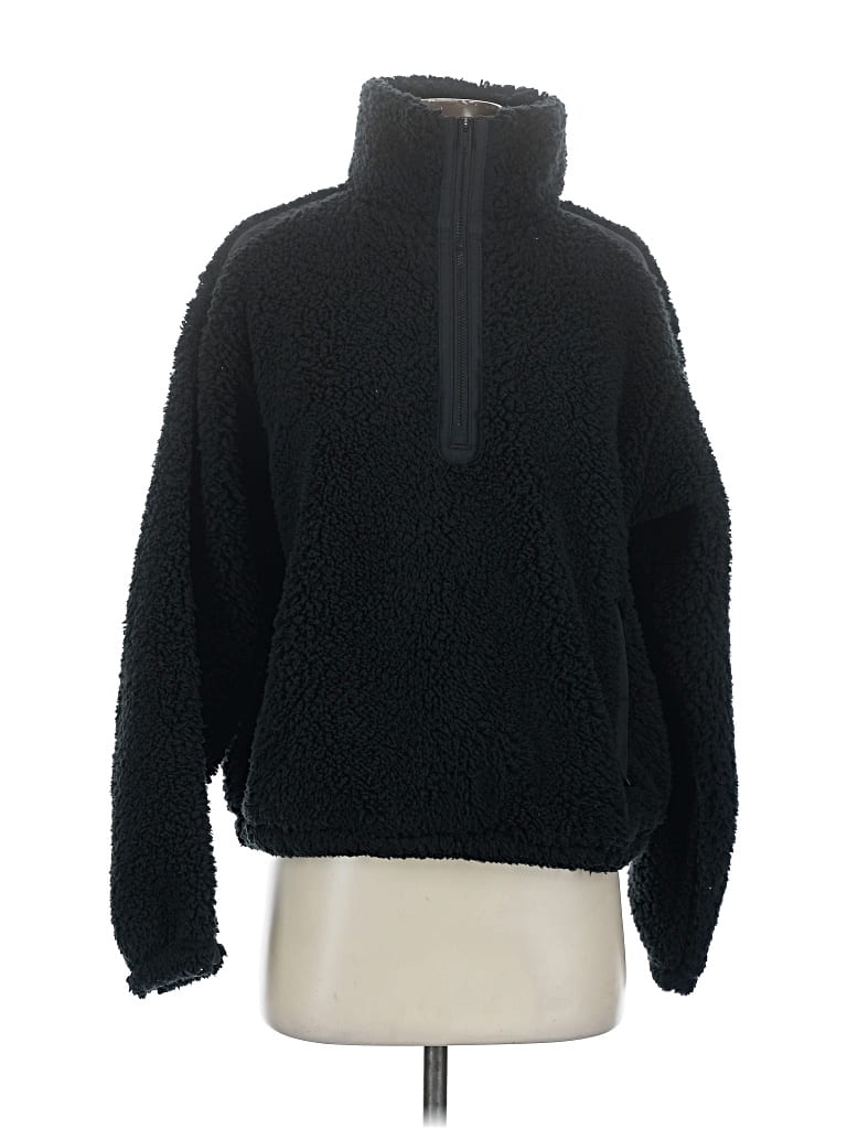 Pre-owned Athleta Fleece Jacket In Black