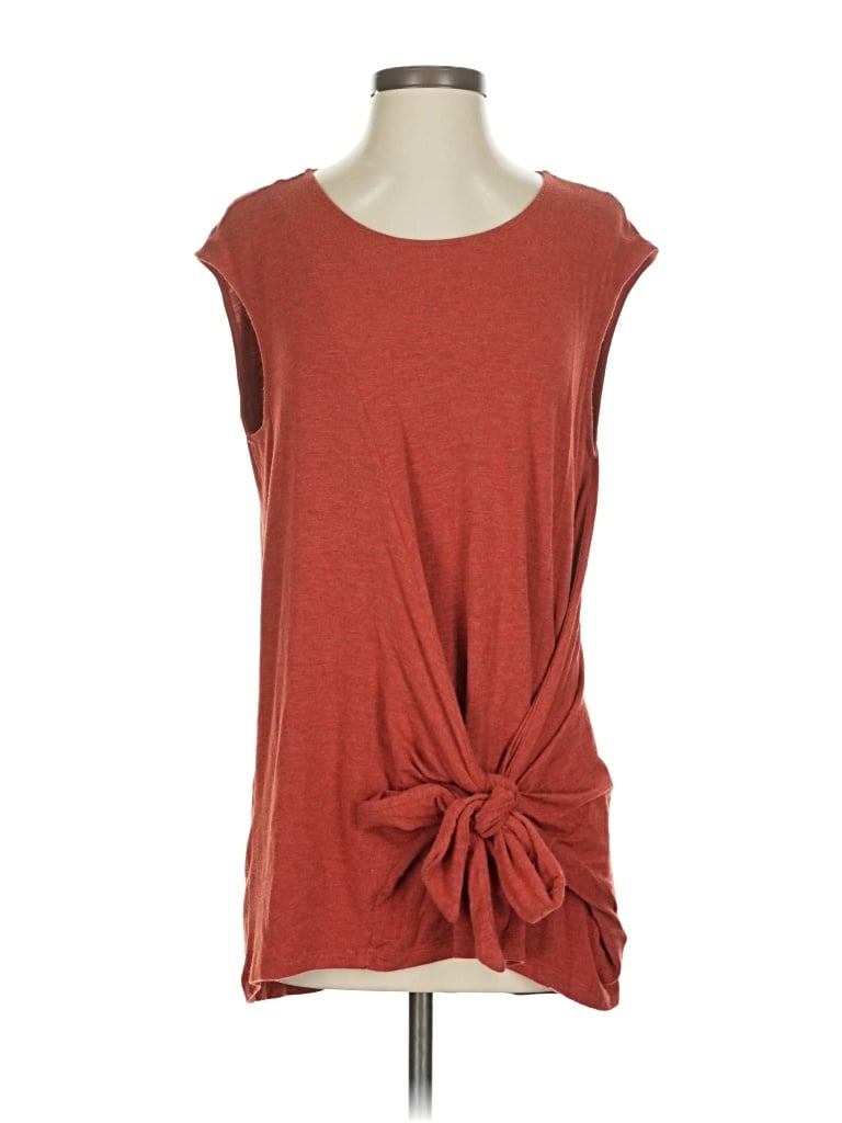 Pre-owned Vanessa Virginia Short Sleeve Top Red Scoop Neck Tops