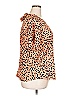 Papermoon 100% Polyester Animal Print Orange Pink Short Sleeve Blouse Size XXL - photo 4
