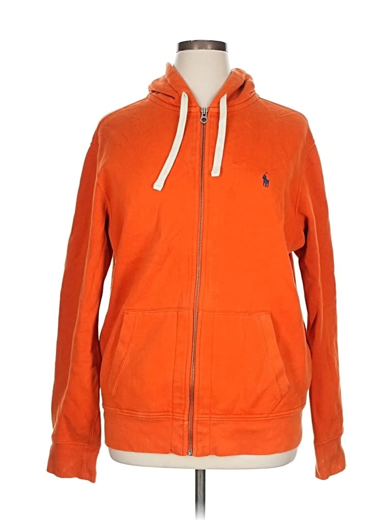 Pre-owned Polo By Ralph Lauren Zip Up Hoodie In Orange
