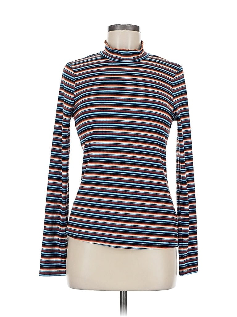 Pre-owned Modcloth Long Sleeve Turtleneck In Blue
