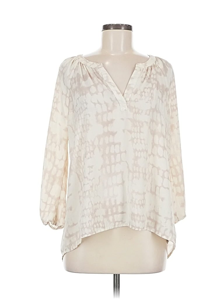 Pre-owned Cynthia Rowley Tjx 3/4 Sleeve Blouse In White