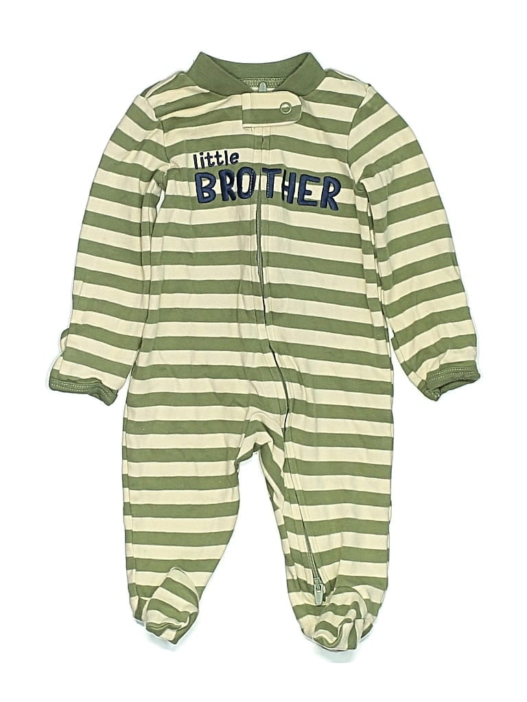 Pre-owned Just One You Made By Carter's Babies' Long Sleeve Onesie In Green