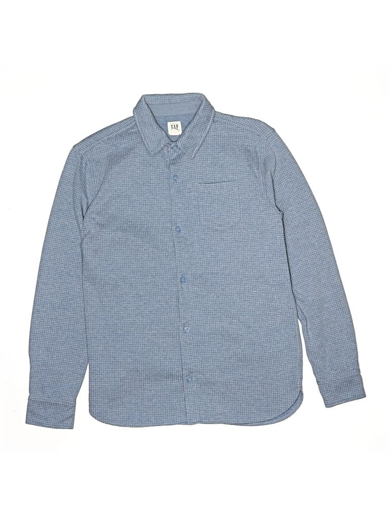 Pre-owned Gap Kids' Long Sleeve Button Down Shirt In Blue