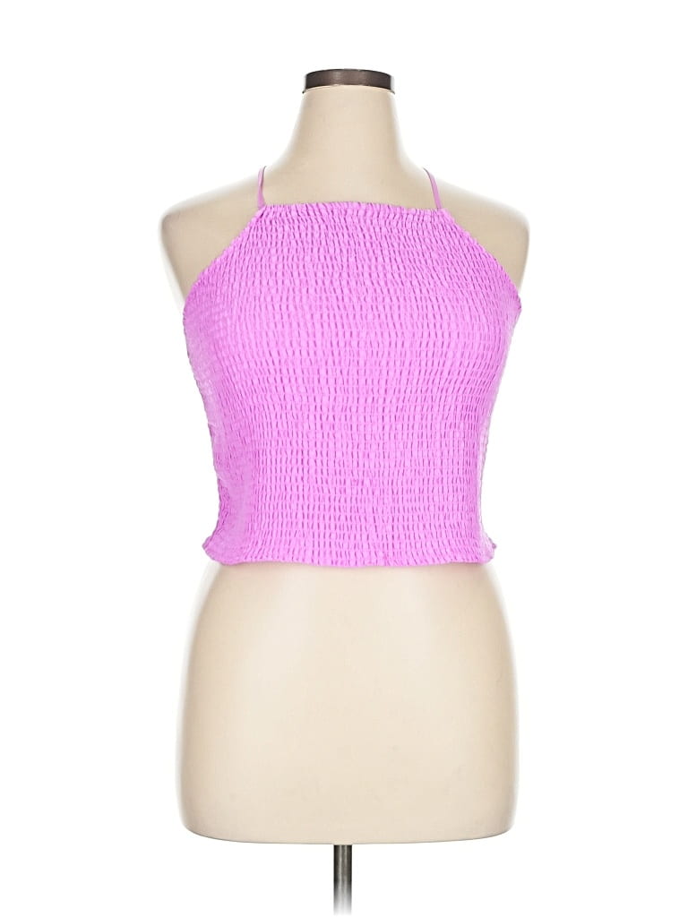 Pre-owned A New Day Sleeveless Top Pink Halter Neckline Tops